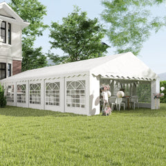 Outsunny 20' x 40' Party Tent, Outdoor Canopy Tent with Removable Sidewalls, 12 Windows for Parties, Wedding, Events, BBQ, White 84C-538V00WT