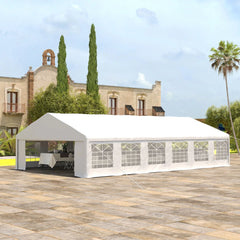 Outsunny 23' x 39' Heavy Duty Party Tent & Carport with Removable Sidewalls and Double Doors, Large Canopy Tent, Sun Shade Shelter, for Parties, Wedding, Outdoor Events, BBQ, White 84C-389V00WT