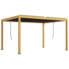 Outsunny Aluminum Louvered Pergola with Adjustable Roof, 10' x 13' Hardtop Gazebo for Patio, Deck, Garden, Yard, Beach 84C-454V01ND