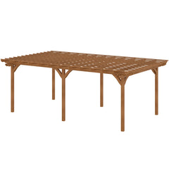 Outsunny 12' x 20' Outdoor Pergola, Wood Gazebo Grape Trellis with Stable Structure for Climbing Plant Support, Garden, Patio, Backyard, Deck 84C-417V00DR