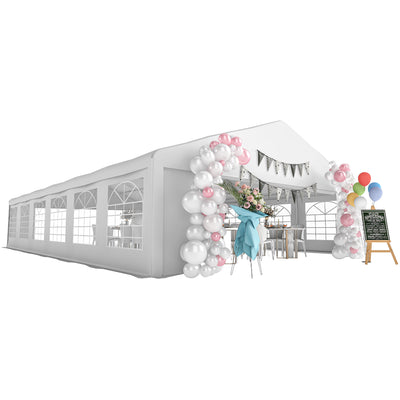 Outsunny 23' x 39' Heavy Duty Party Tent & Carport with Removable Sidewalls and Double Doors, Large Canopy Tent, Sun Shade Shelter, for Parties, Wedding, Outdoor Events, BBQ, White 84C-389V00WT
