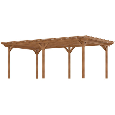 Outsunny 12' x 20' Outdoor Pergola, Wood Gazebo Grape Trellis with Stable Structure for Climbing Plant Support, Garden, Patio, Backyard, Deck 84C-417V00DR