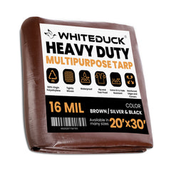 White Duck Outdoors Super Heavy Duty Poly Tarp Cover Thick 16 Mil, 8 oz