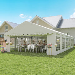 Outsunny 20' x 40' Party Tent, Outdoor Canopy Tent with Removable Sidewalls, 12 Windows for Parties, Wedding, Events, BBQ, White 84C-538V00WT