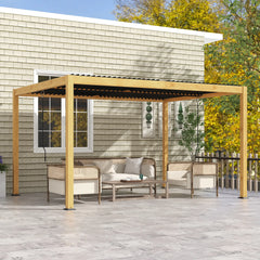Outsunny Aluminum Louvered Pergola with Adjustable Roof, 10' x 13' Hardtop Gazebo for Patio, Deck, Garden, Yard, Beach 84C-454V01ND