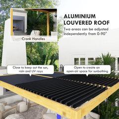 Outsunny Aluminum Louvered Pergola with Adjustable Roof, 10' x 13' Hardtop Gazebo for Patio, Deck, Garden, Yard, Beach 84C-454V01ND