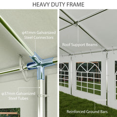 Outsunny 20' x 40' Party Tent, Outdoor Canopy Tent with Removable Sidewalls, 12 Windows for Parties, Wedding, Events, BBQ, White 84C-538V00WT
