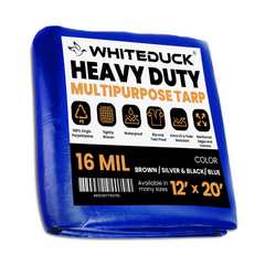 White Duck Outdoors Super Heavy Duty Poly Tarp Cover Thick 16 Mil, 8 oz