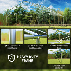 Outsunny 20 x 40 ft Heavy Duty Party Tent Outdoor Gazebo Wedding Tent Event Shelter Carport BBQ with Removable Sidewalls & Windows, Outside Waterproof Canopy for Parties, White and Gray 84C-020V00GY