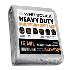White Duck Outdoors Super Heavy Duty Poly Tarp Cover Thick 16 Mil, 8 oz