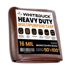 White Duck Outdoors Super Heavy Duty Poly Tarp Cover Thick 16 Mil, 8 oz