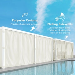 Outsunny 12' x 19' Aluminum Pergola with Adjustable Louvered, Outdoor Pergola with Curtains and Netting, Cream White 84C-509V00WT