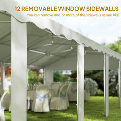 Outsunny 20' x 40' Party Tent, Outdoor Canopy Tent with Removable Sidewalls, 12 Windows for Parties, Wedding, Events, BBQ, White 84C-538V00WT