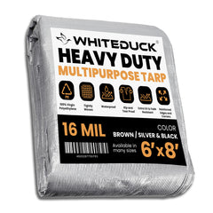 White Duck Outdoors Super Heavy Duty Poly Tarp Cover Thick 16 Mil, 8 oz