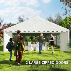 Outsunny 20' x 40' Party Tent, Outdoor Canopy Tent with Removable Sidewalls, 12 Windows for Parties, Wedding, Events, BBQ, White 84C-538V00WT