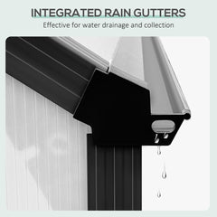 Outsunny 20' x 8' Aluminum Greenhouse Polycarbonate Walk-in Garden Greenhouse Kit with Adjustable Roof Vent, Rain Gutter and Sliding Door for Winter, Clear 845-533V00CR