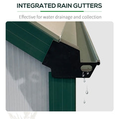Outsunny 16' x 8' Aluminum Greenhouse Polycarbonate Walk-in Garden Greenhouse Kit with Adjustable Roof Vent, Rain Gutter and Sliding Door for Winter, Clear 845-533V01