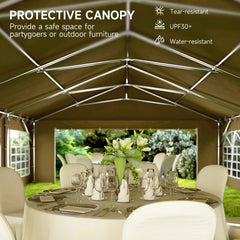 Outsunny 20' x 40' Party Tent, Outdoor Canopy Tent with Removable Sidewalls, 12 Windows for Parties, Wedding, Events, BBQ, Brown 84C-538V00DR