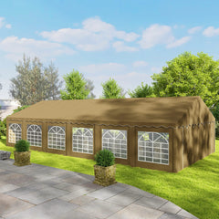 Outsunny 20' x 40' Party Tent, Outdoor Canopy Tent with Removable Sidewalls, 12 Windows for Parties, Wedding, Events, BBQ, Brown 84C-538V00DR