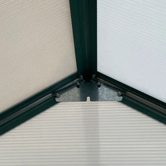 Outsunny 16' x 8' Aluminum Greenhouse Polycarbonate Walk-in Garden Greenhouse Kit with Adjustable Roof Vent, Rain Gutter and Sliding Door for Winter, Clear 845-533V01