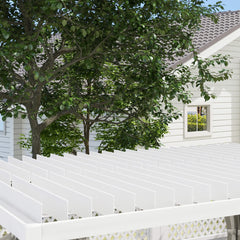 Outsunny 12' x 19' Aluminum Pergola with Adjustable Louvered, Outdoor Pergola with Curtains and Netting, Cream White 84C-509V00WT