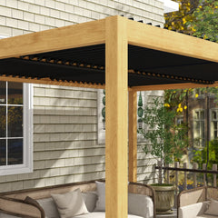 Outsunny Aluminum Louvered Pergola with Adjustable Roof, 10' x 13' Hardtop Gazebo for Patio, Deck, Garden, Yard, Beach 84C-454V01ND