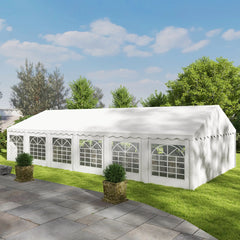 Outsunny 20' x 40' Party Tent, Outdoor Canopy Tent with Removable Sidewalls, 12 Windows for Parties, Wedding, Events, BBQ, White 84C-538V00WT