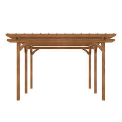 Outsunny 12' x 20' Outdoor Pergola, Wood Gazebo Grape Trellis with Stable Structure for Climbing Plant Support, Garden, Patio, Backyard, Deck 84C-417V00DR