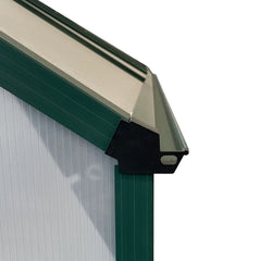 Outsunny 16' x 8' Aluminum Greenhouse Polycarbonate Walk-in Garden Greenhouse Kit with Adjustable Roof Vent, Rain Gutter and Sliding Door for Winter, Clear 845-533V01