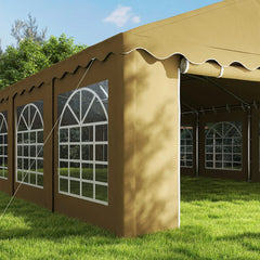 Outsunny 20' x 40' Party Tent, Outdoor Canopy Tent with Removable Sidewalls, 12 Windows for Parties, Wedding, Events, BBQ, Brown 84C-538V00DR