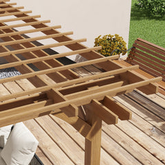 Outsunny 12' x 16' Outdoor Pergola Grape Trellis, Wood Gazebo for Climbing Plants at Garden, Patio, Backyard, Deck, Brown 84C-417V01DR