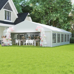 Outsunny 23' x 39' Heavy Duty Party Tent & Carport with Removable Sidewalls and Double Doors, Large Canopy Tent, Sun Shade Shelter, for Parties, Wedding, Outdoor Events, BBQ, White 84C-389V00WT