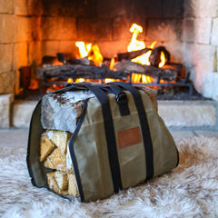 White Duck Outdoors Diamond Shape Canvas Firewood Log Carriers