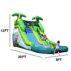 JumpOrange 12 FT Safari Commercial Grade Water Slide with Pool for Kids (with Blower) JPOG1061