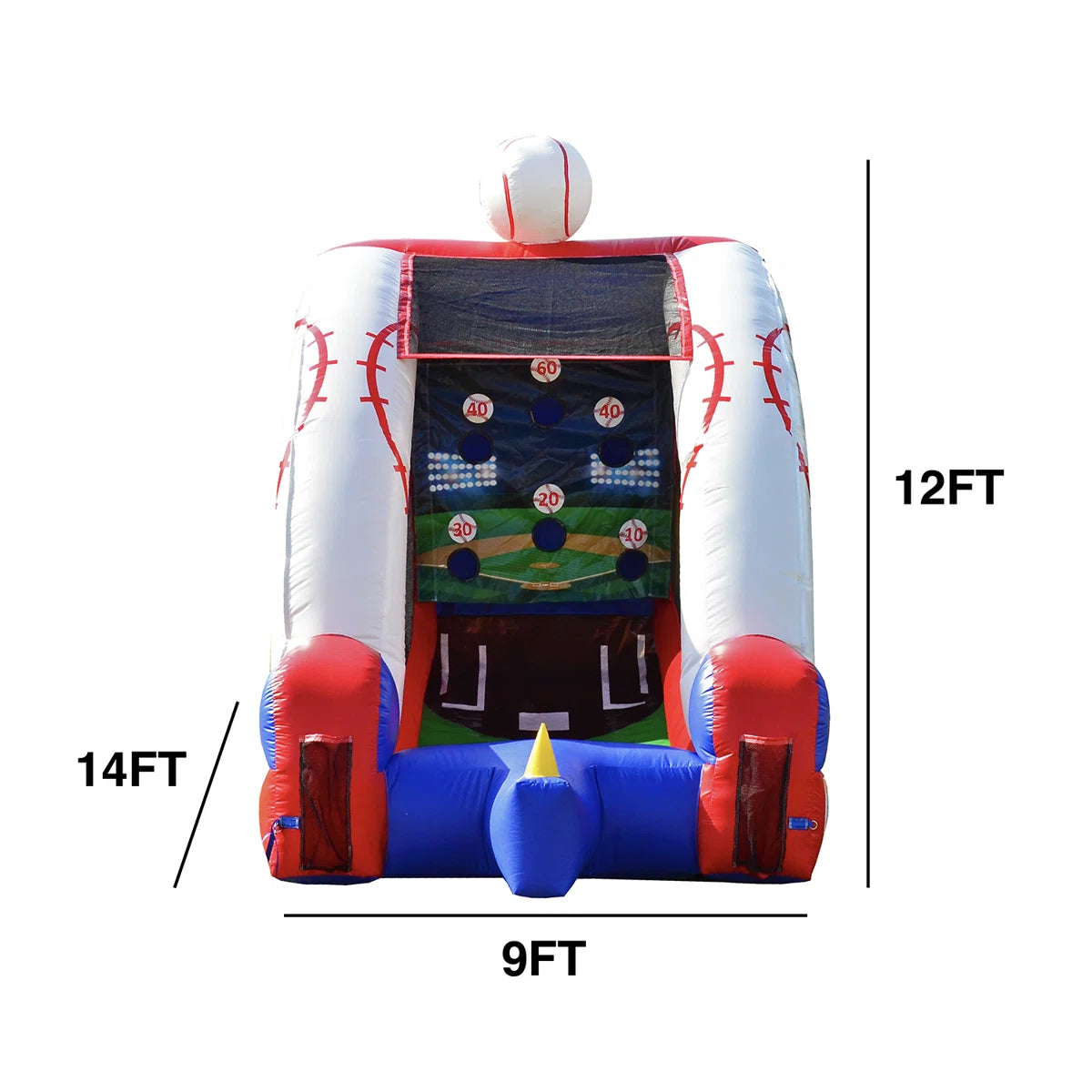 JumpOrange Baseball Target Game Inflatable for Kids and Adults (with Blower and Foam Bat) JPOG1087