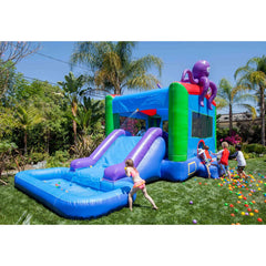 JumpOrange Octopus Commercial Grade Bounce House Water Slide with Pool for Kids (with Blower) JPOG1060