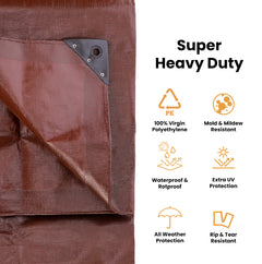 White Duck Outdoors Super Heavy Duty Poly Tarp Cover Thick 16 Mil, 8 oz