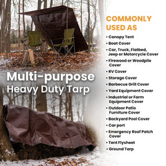 White Duck Outdoors Super Heavy Duty Poly Tarp Cover Thick 16 Mil, 8 oz