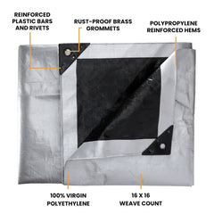 White Duck Outdoors 10’ x 10’ Super Heavy Duty Poly Tarp