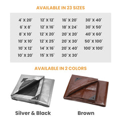 White Duck Outdoors 10’ x 10’ Super Heavy Duty Poly Tarp