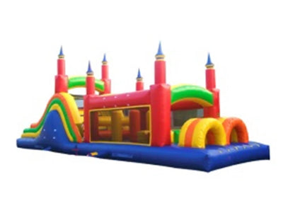 JumpOrange Rainbow 40' x 12' Inflatable Obstacle Course with Slide and Air Blower JPOG1031