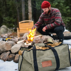 White Duck Outdoors Tote Shape Canvas Firewood Log Carriers