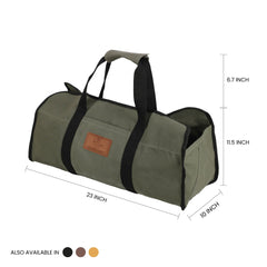 White Duck Outdoors Tote Shape Canvas Firewood Log Carriers